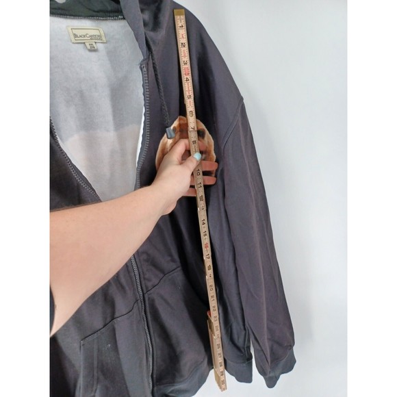 Black Canyon men's Sweater 2XL  Large Black  Hoodie Pocket Casual bear print - Picture 4 of 8